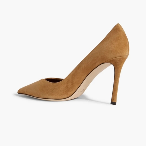 JIMMY CHOO Cass 95mm Patent Leather and Suede Pumps - Picture 15 of 15